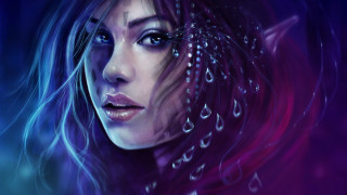 Woman blue eyes chain fantasy - charlie bowater free wallpaper for desktop