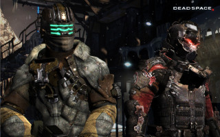 Two men costumed deadspace armor - costume free wallpaper