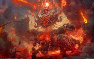 Demonic demon attack horse fire - a demonic demon free wallpaper