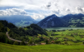 Scenic valley mountains road beautiful - a scenic view of a valley free wallpaper