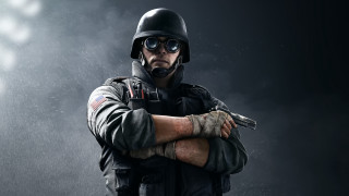 Man helmet goggles gun smoke - realism free wallpaper