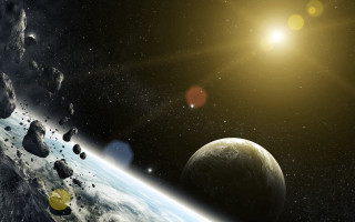 Space planets sun star astronaut 2 - a distant star in the background free wallpaper