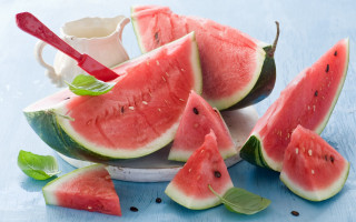 Watermelon slices yogurt spoon summer - harlem renaissance free wallpaper
