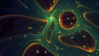 Green yellow flower space fractals - smaller free wallpaper
