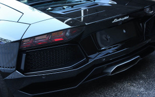 Black sports car hood up 13 - the side of the road free wallpaper