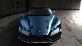 Blue sports car garage light 4 - a garage free wallpaper