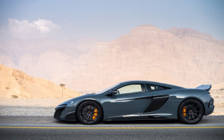 Grey sports car mountain road 2 - the side of the road in front free wallpaper