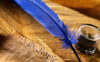 Blue feather book inkpen inkwell - cassius marcellus coolidge free wallpaper