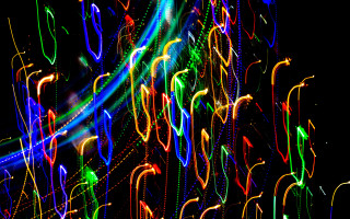 Colorful lights lines dark sky 2 - neon free wallpaper
