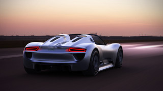 White sports car sunset road 5 - sunset free wallpaper