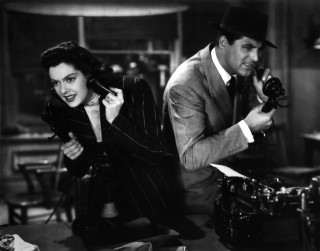 Man woman suit hat camera - cleve gray free wallpaper