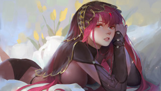 Pink haired woman flower bed - eden box free wallpaper