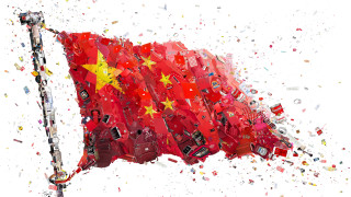 Chinese flag confetti debris petals - a pole free wallpaper
