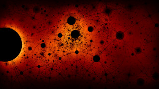 Black hole red light particles - chiharu shiota free wallpaper
