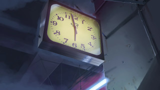 Clock neon kyoto retrofuturism matte - the side of a building free wallpaper
