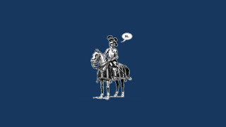 Man horse thought bubble blue - a white outline free wallpaper
