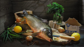 Fish cuttingboard vegetables stilllife foodphotography - carpoforo tencalla free wallpaper