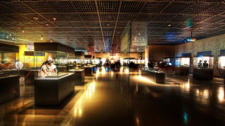 Large room people lights city - the room free wallpaper