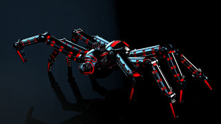 Robot red black lights dark - redshift free wallpaper