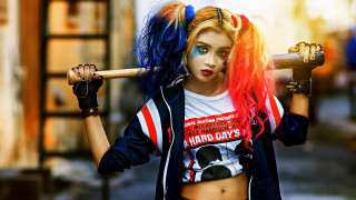 Woman baseball bat cosplay blonde - holding free wallpaper