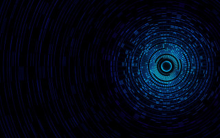 Blue circle black background raytraced - chromatic free wallpaper