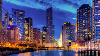 City skyline river night lights 21 - skyscraper free wallpaper