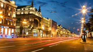 City street night lights ferris - the building free wallpaper for desktop
