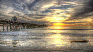 Pier ocean sunset boat city - sunset free wallpaper