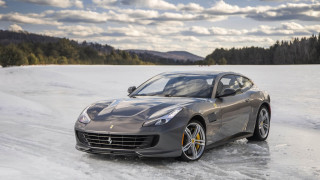 Silver car frozen lake trees - frozen free wallpaper