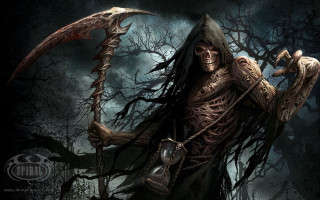 Skeleton sceptacle forest full moon - a skeleton holding free wallpaper