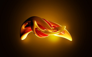 Yellow red abstract sculpture glowing - object free wallpaper