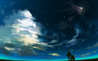 Man horse cloudy sky rocket - a man riding free wallpaper