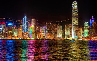 City skyline night lights water 8 - cui bai free wallpaper