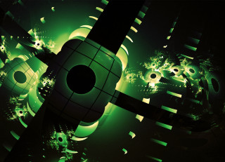 Green black abstract circular holes - abstract background free wallpaper