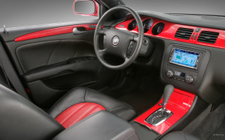 Car dashboard red black leather - wheel free wallpaper