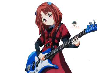 Girl red hair playing guitar - a black cat free wallpaper