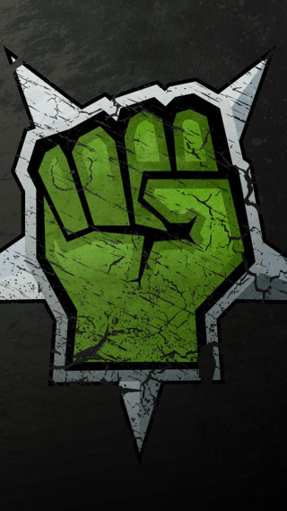 Green fist black background white - the word free wallpaper