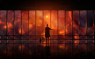 Man standing fence space background - a fence free wallpaper