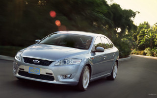 Silver car driving street trees - the car free wallpaper
