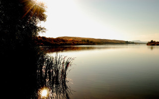 Lake trees hill sunshine water - carpoforo tencalla free wallpaper