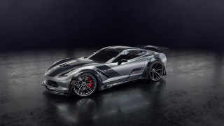 Silver sports car black stripe 5 - photorealism free wallpaper