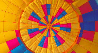 Colorful hotairballoon circulardesign bluebackground pastel - christo free wallpaper