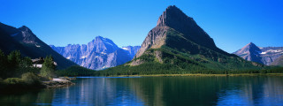 Mountain lake reflection forest bridge 3 - a lake free wallpaper