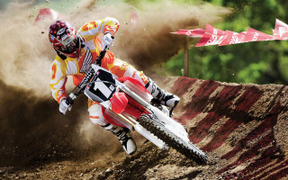 Dirtbike rider flag planet retro - doug ohlson free wallpaper
