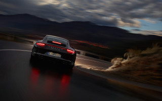 Car mountains night redtail tiltshift - a red tail light free wallpaper