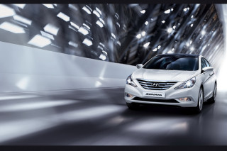 White car tunnel city lights - a white wall free wallpaper