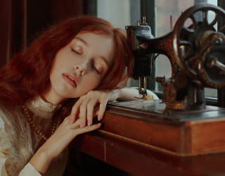 Sewing woman arts crafts storybook - anka zhuravleva free wallpaper