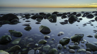 Andor basch beach rocks sunset - rock and water free wallpaper
