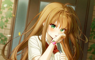 Chizuko yoshida girl green eyes - a knife free wallpaper