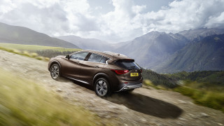 Brown car dirt road mountains - a mountain range in the background free wallpaper